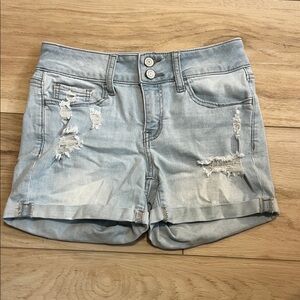 SO Light Wash Distressed Jean Shorts